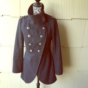 Grey Military-style Winter Coat